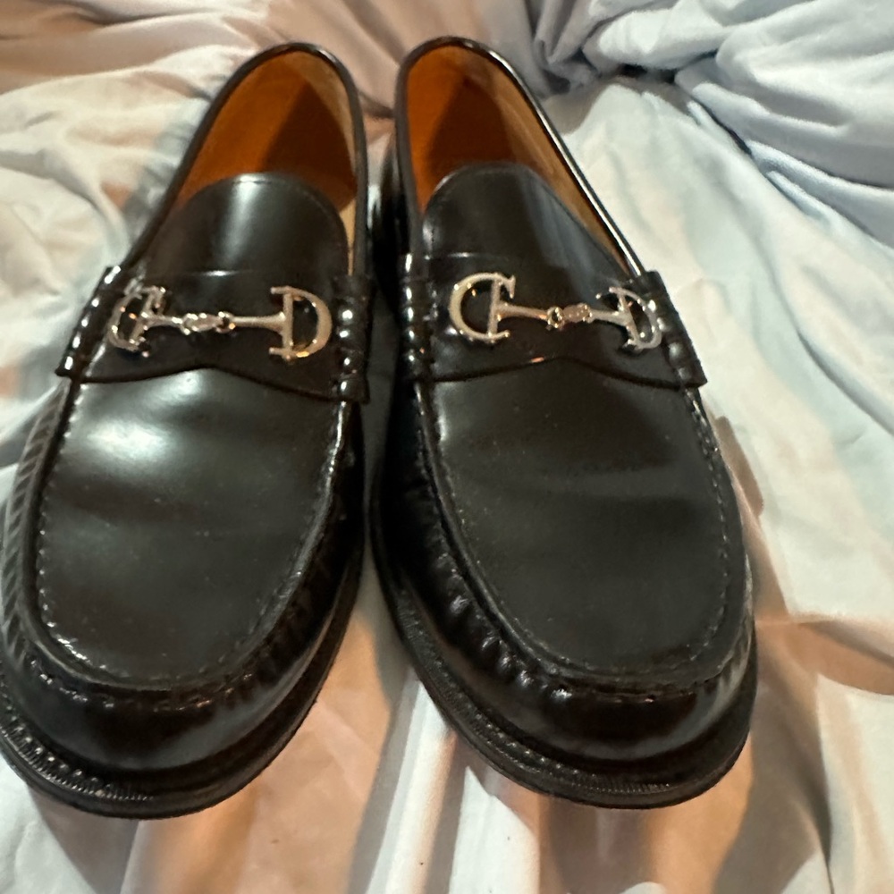 Dior Black Loafers with Silver Accents